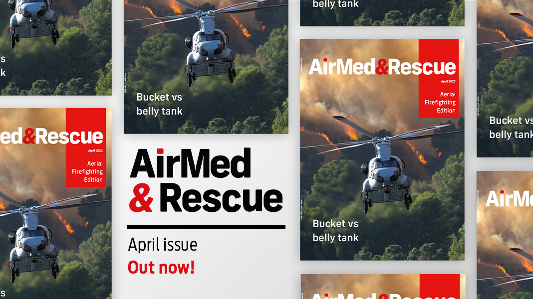April issue out now story header firefighting helicopter