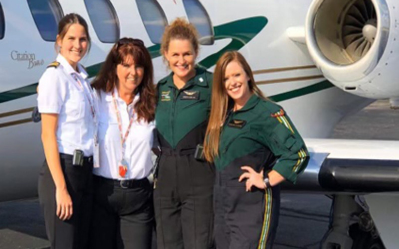 Image of all female flight crew at AirMed International