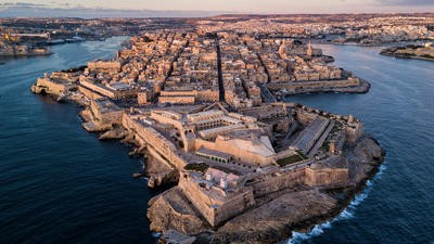 Aerial view of Valetta, Malta