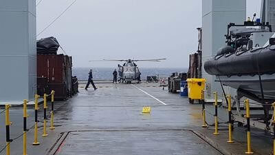 UK Royal Navy Wildcat helicopter Bahamas
