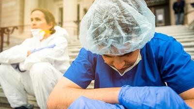 tired healthcare worker