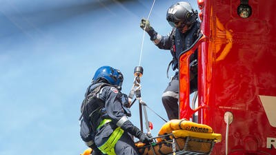 Westpac Rescue Helicopter and stretcher