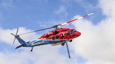 A Black Hawk helicopter in Aerotech livery