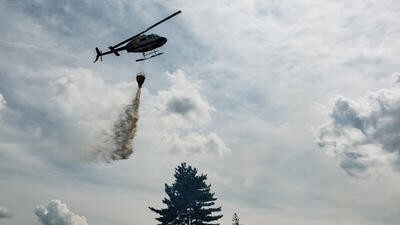 Firefighting helicopter with bucket