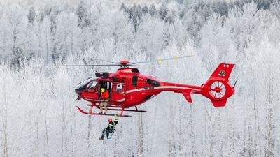 Image of helicopter in forest