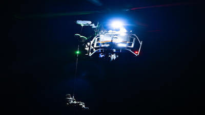 Image of rescue operation at night