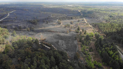 Image of drone footage over countryside