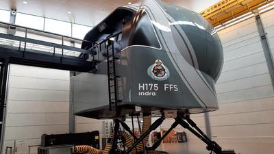 Image of an Indra H175 helicopter simulator