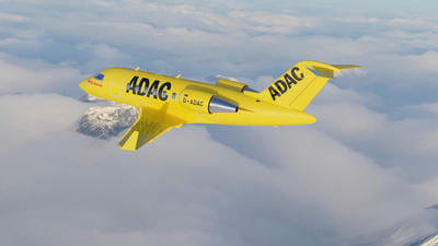 Rendering of the Bombardier Challenger 650 purchased by ADAC for use as medevac