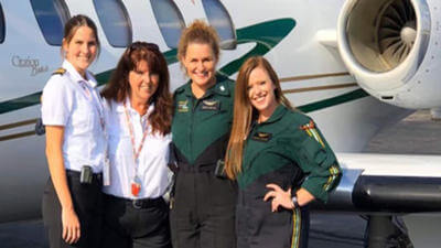 Image of all female flight crew at AirMed International