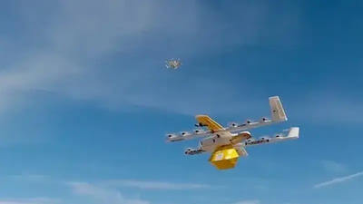 Image of drone delivering medical supplies