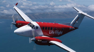 Life Flight plane in air