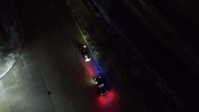 Police drone overhead view 