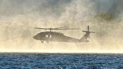 Nevada wildfire being tackled by Black Hawk helicopter
