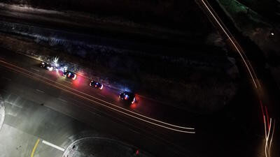 Police drone overhead view 