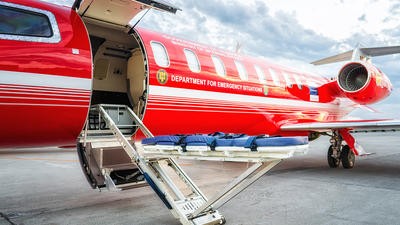 Red Romanian plane air ambulance