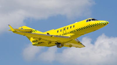 Yellow air ambulance plane