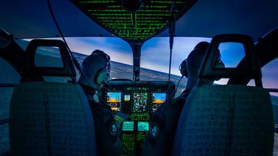 Two pilots in cockpit