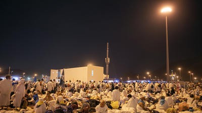 Pilgrims from various countries in Muzdalifah, an open area located between Makkah and Mina, Saudi Arabia.