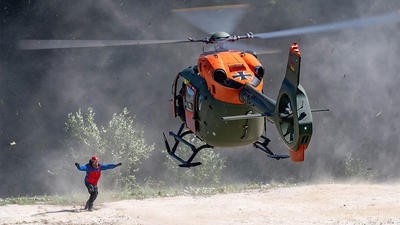 Helicopter landing/or taking off