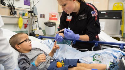 Child being treated