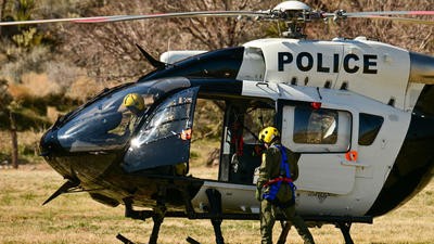 Police helicopter parked