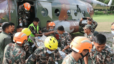 Nepal flood rescue