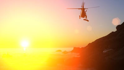 sunset rescue helicopter