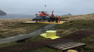 Chilean Navy airlifts lighthouse keeper