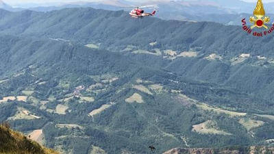 Horse airlifted from Mount Nerone