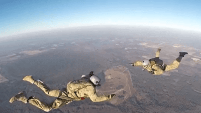 US Air Force pararescue jump captured on headcam