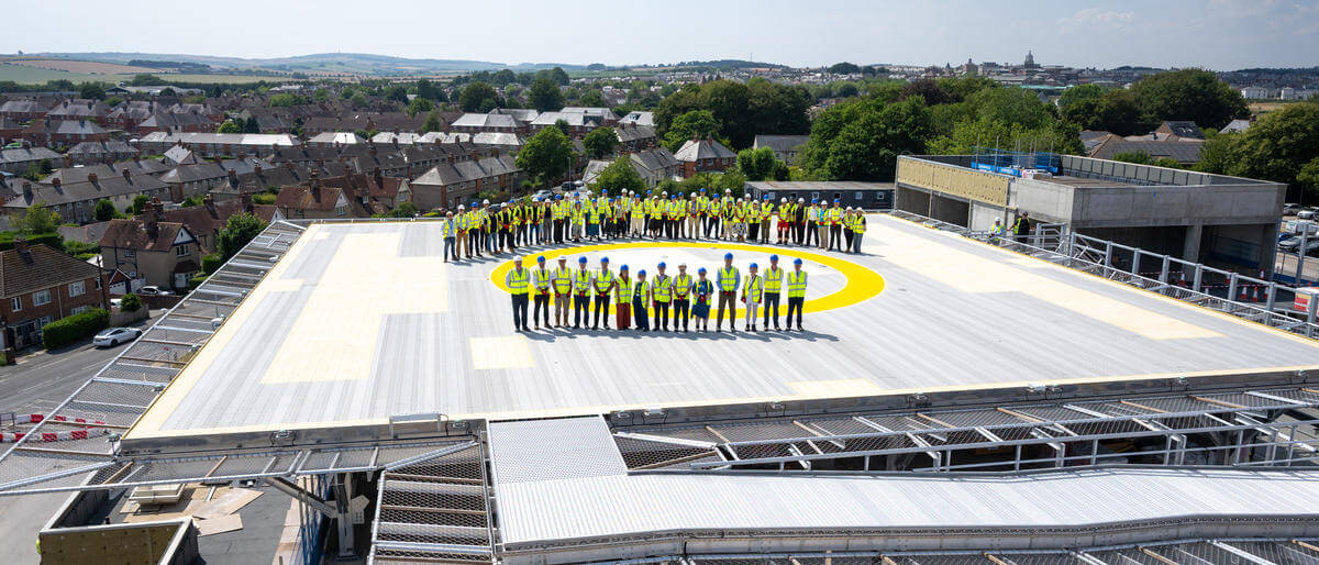 Rooftop helipad installed at Dorset County Hospital’s new emergency care facility