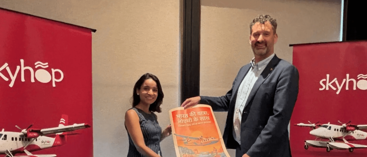 NOEMI Aerospace and SkyHop Aviation sign document