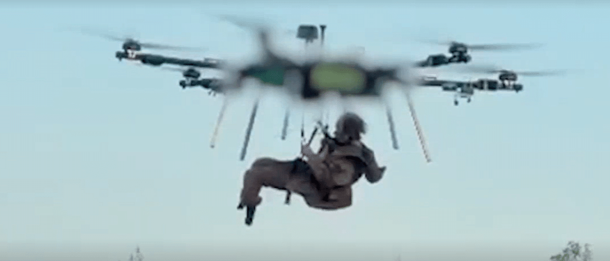 Ukrainian forces evacuate wounded soldier using heavy-lift drone