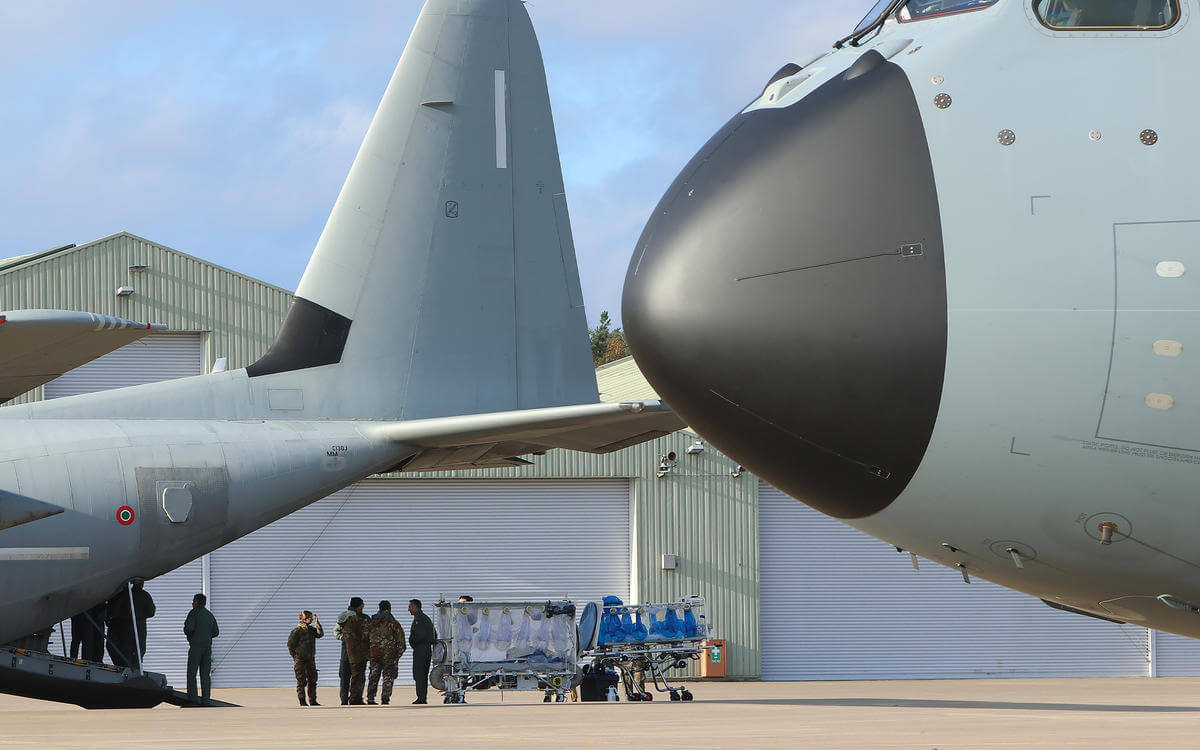 Planes and medical team