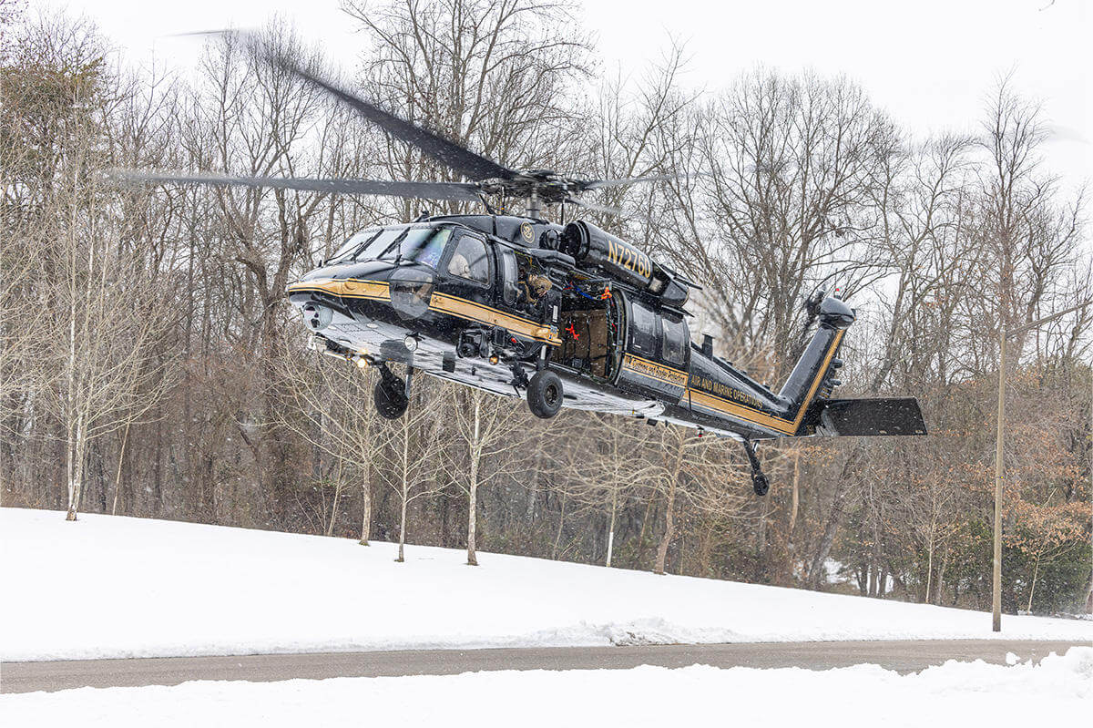 Helciopter taking off