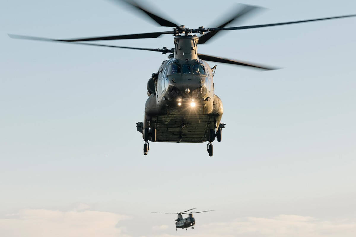 Helicopter flying