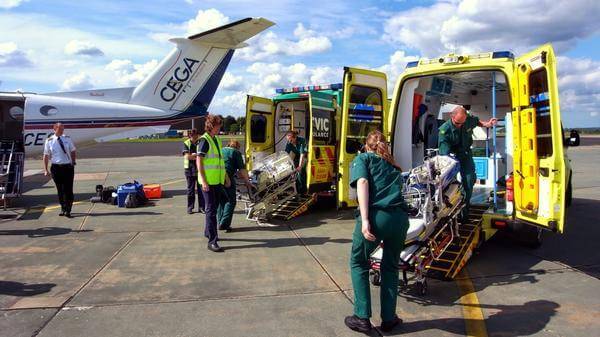 EMBRACE Neonatal patient transfer from ground ambulance to CEGA aircraft