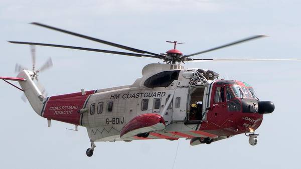 S92 Coastguard helicopter and rescue boat team