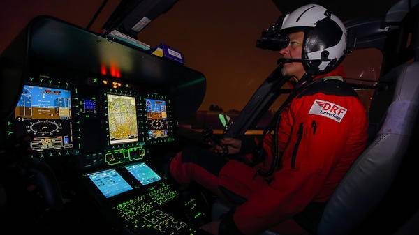 H145 cockpit at night