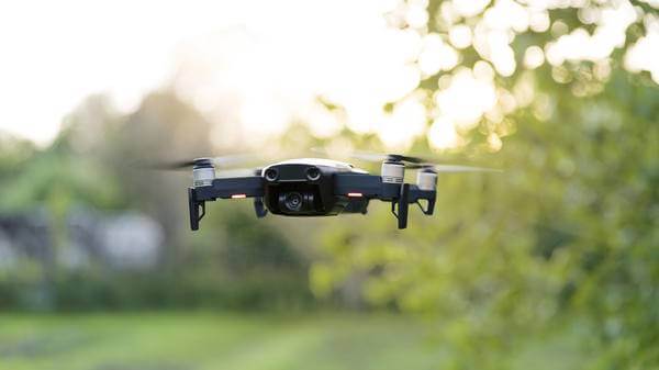 flying quadrocopter drone