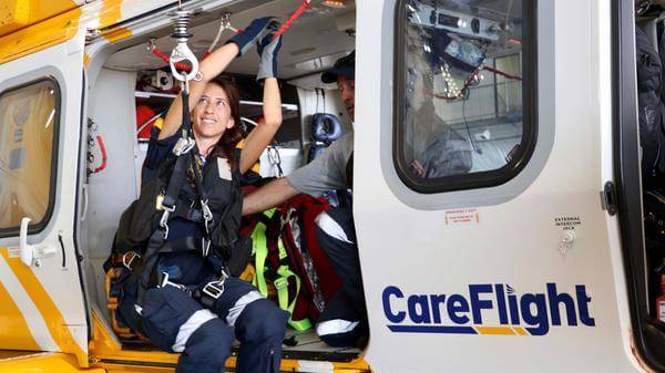 Female doctor training for CareFlight