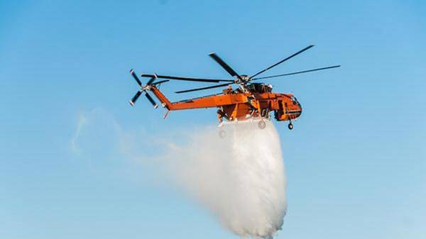 Aerial firefighting water drop