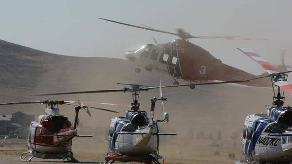 civilian and military rescue helicopters