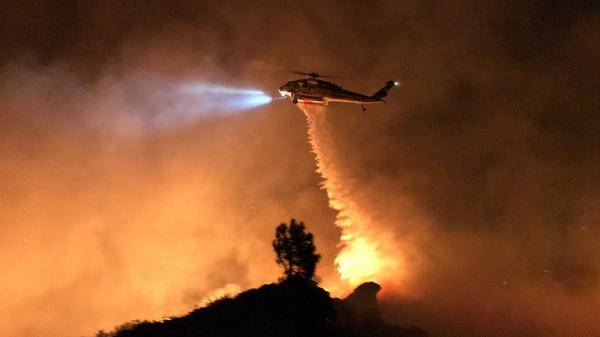 night time firefighting helicopter