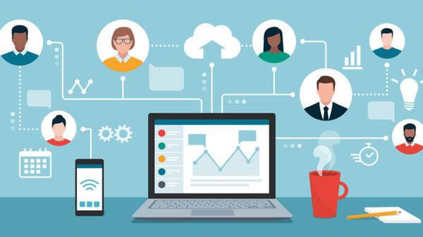 doctors working online together