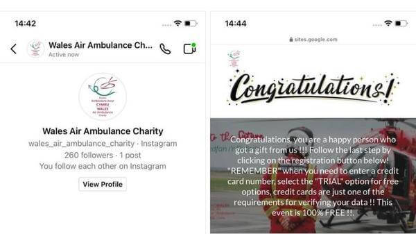 Wales Air Ambulance scam page 2