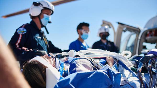 Stretcher and patient