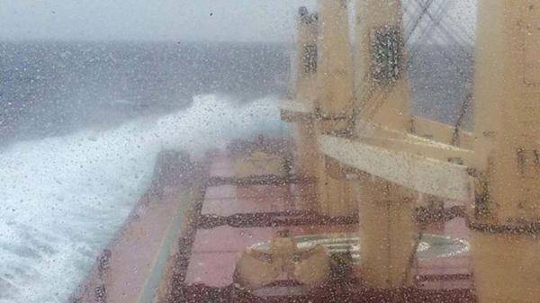 Ship in a storm