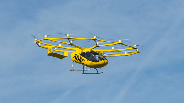 Yellow ADAC volocopter